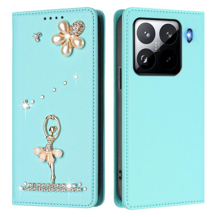 For Xiaomi 15 Pro 5G Ballet Girl Diamond Studded RFID Vegan Leather Phone Case