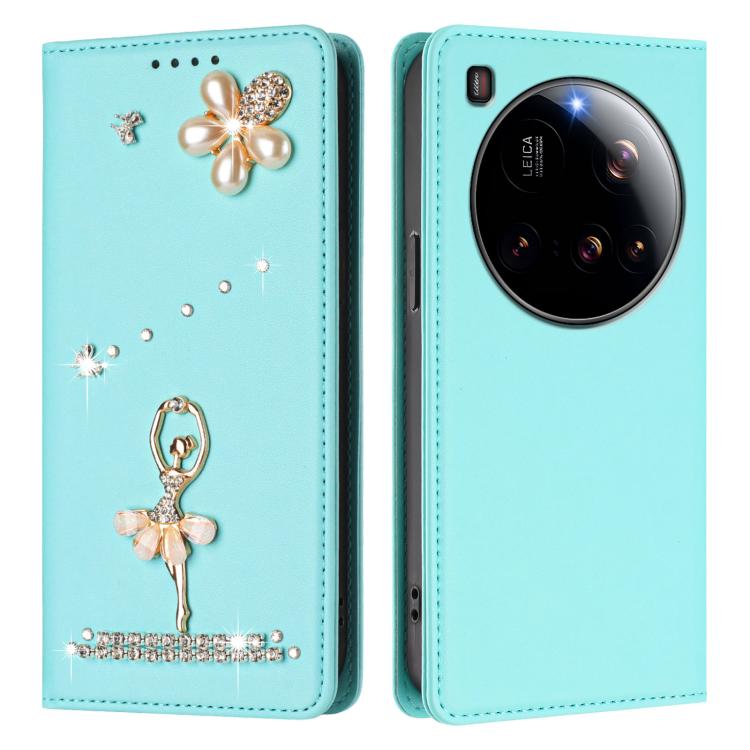 For Xiaomi 15 Ultra 5G Ballet Girl Diamond Studded RFID Vegan Leather Phone Case