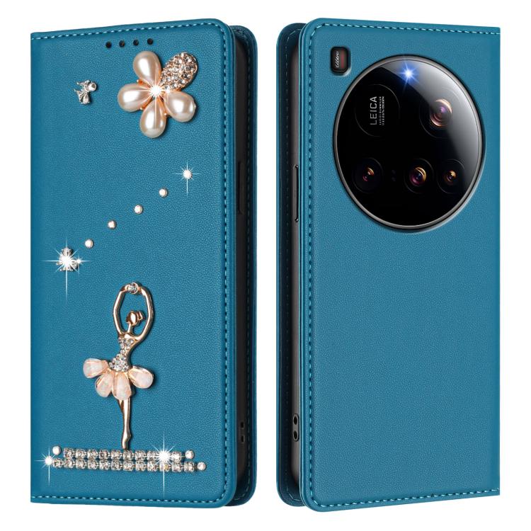 For Xiaomi 15 Ultra 5G Ballet Girl Diamond Studded RFID Vegan Leather Phone Case
