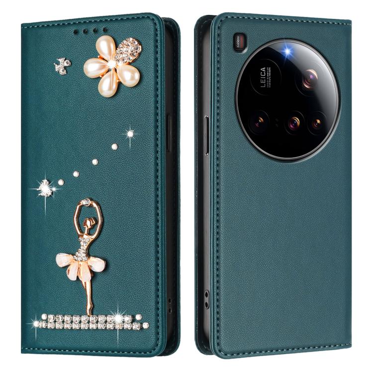 For Xiaomi 15 Ultra 5G Ballet Girl Diamond Studded RFID Vegan Leather Phone Case