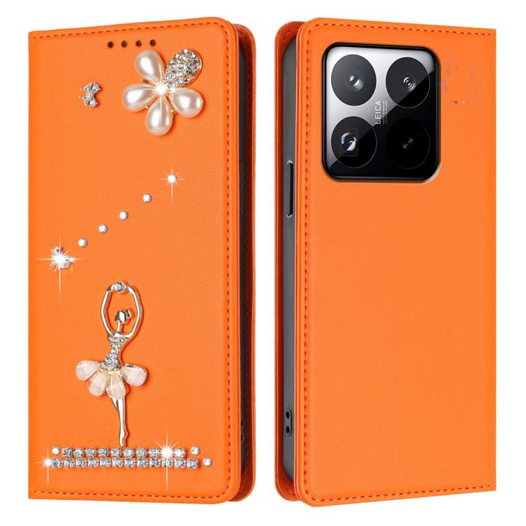 For Xiaomi 15T 5G Ballet Girl Diamond Studded RFID Vegan Leather Phone Case
