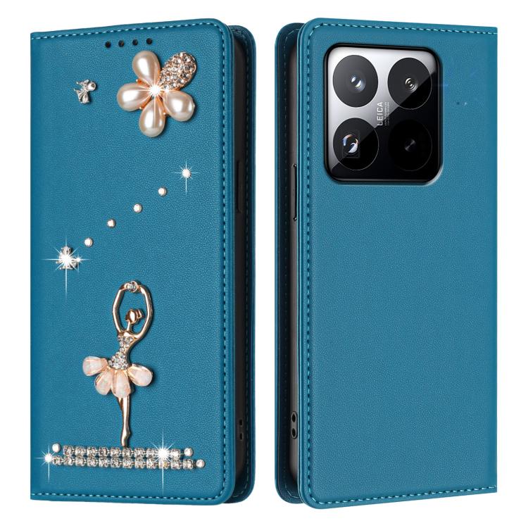 For Xiaomi 15T 5G Ballet Girl Diamond Studded RFID Vegan Leather Phone Case