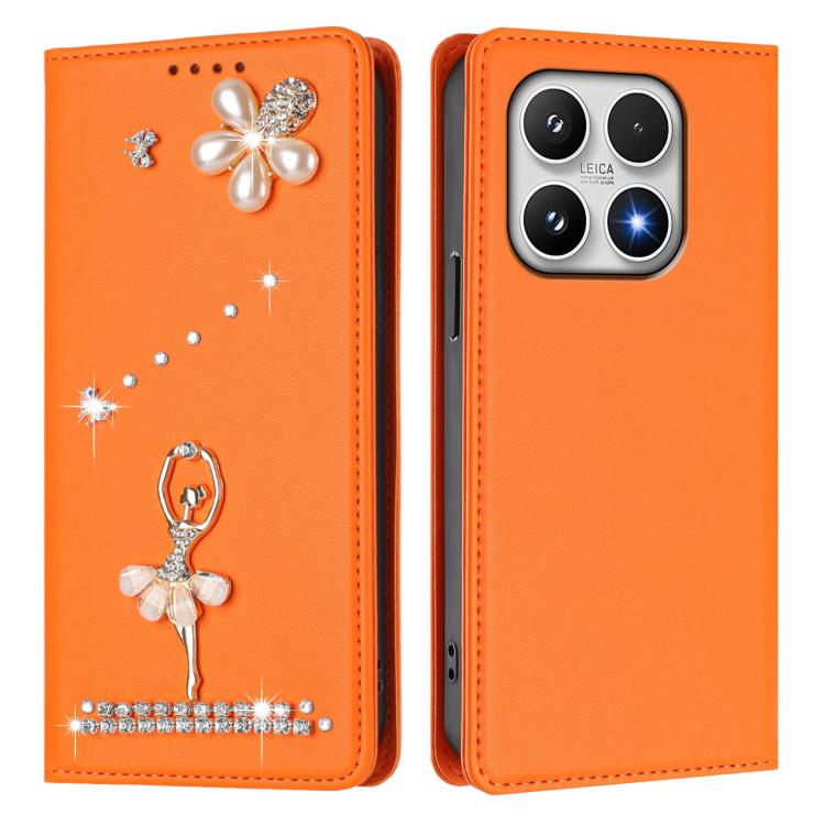 For Xiaomi 17 5G Ballet Girl Diamond Studded RFID Vegan Leather Phone Case