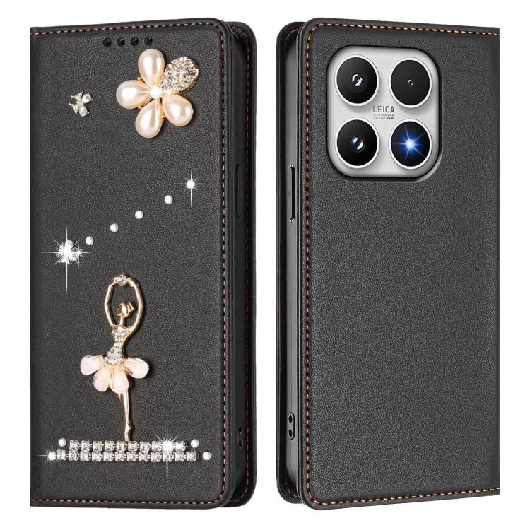 For Xiaomi 17 5G Ballet Girl Diamond Studded RFID Vegan Leather Phone Case
