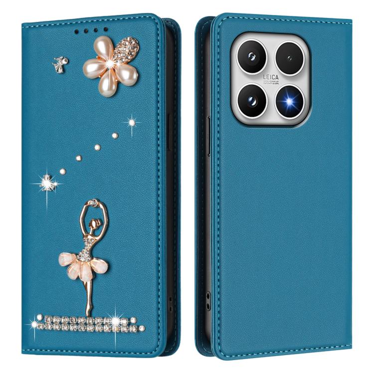 For Xiaomi 17 5G Ballet Girl Diamond Studded RFID Vegan Leather Phone Case
