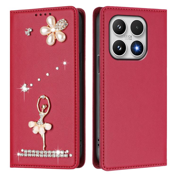 For Xiaomi 17 5G Ballet Girl Diamond Studded RFID Vegan Leather Phone Case