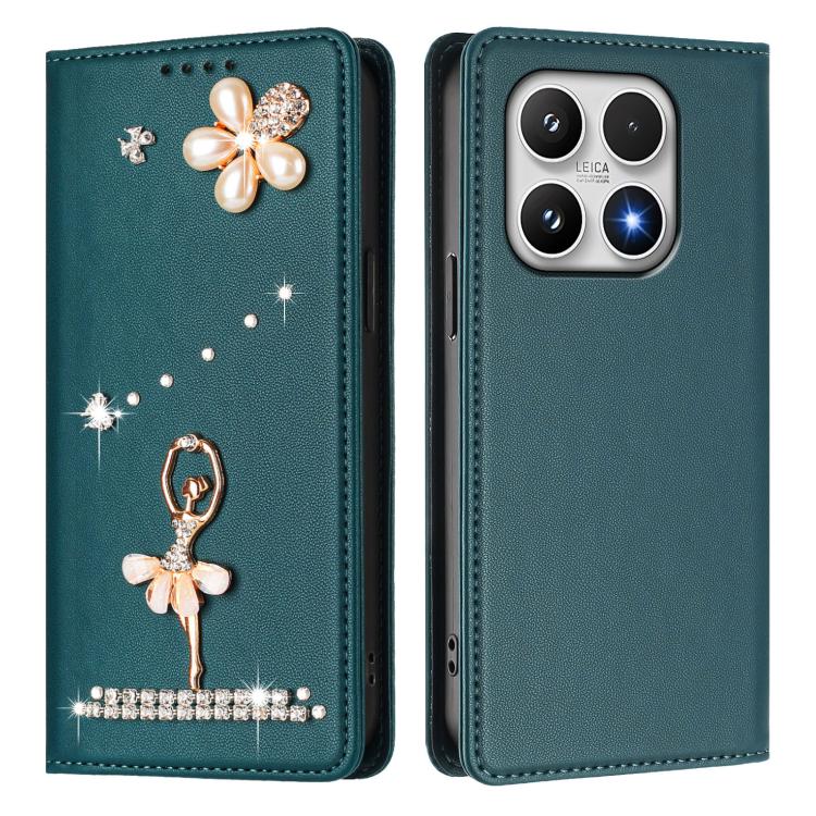 For Xiaomi 17 5G Ballet Girl Diamond Studded RFID Vegan Leather Phone Case