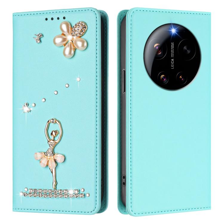 For Xiaomi 17 Ultra 5G Ballet Girl Diamond Studded RFID Vegan Leather Phone Case