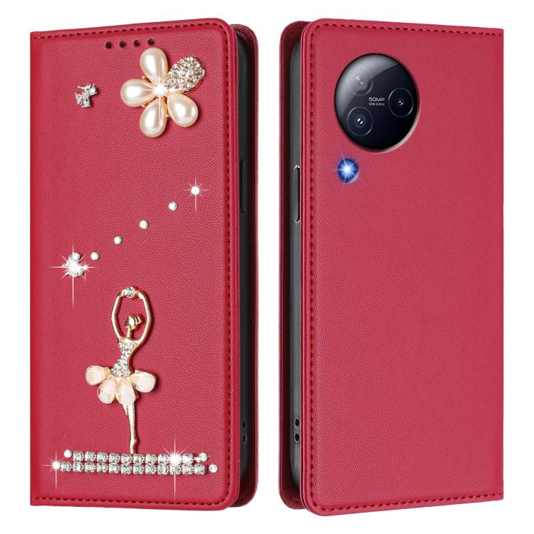 For Xiaomi Civi 3 Ballet Girl Diamond Studded RFID Vegan Leather Phone Case