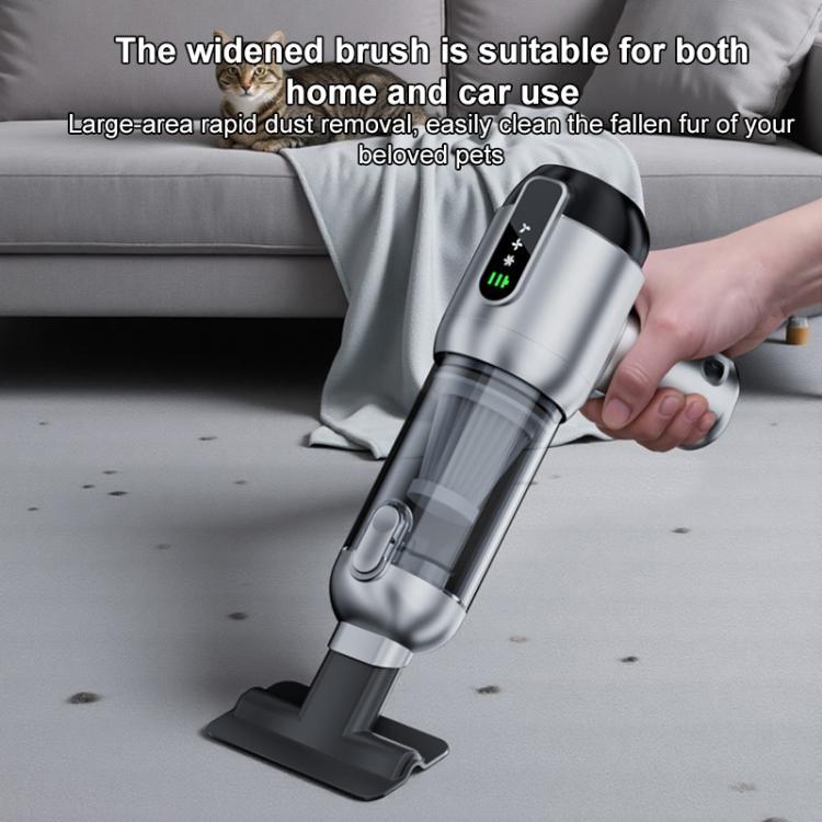 SUITU ST-6707APlus Portable Digital Display Blow Suction Combo USB Charging Car Vacuum Cleaner - Silver Black
