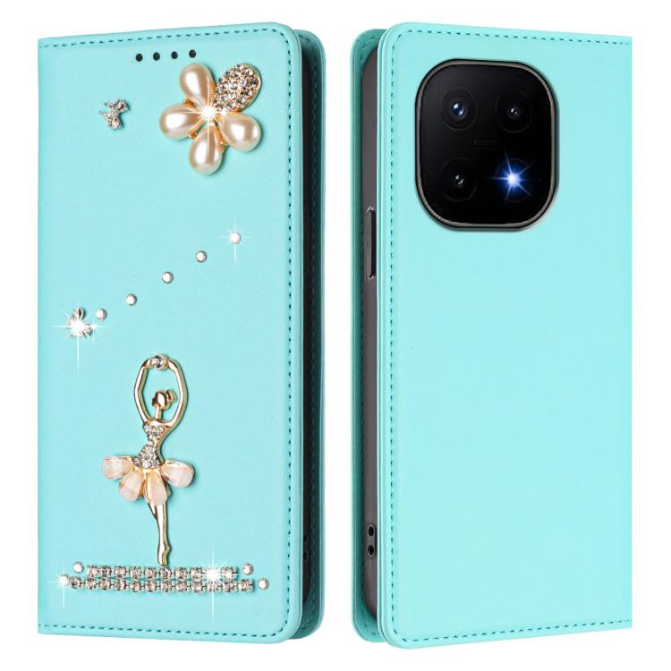 For vivo iQOO 15 Ballet Girl Diamond Studded RFID Vegan Leather Phone Case