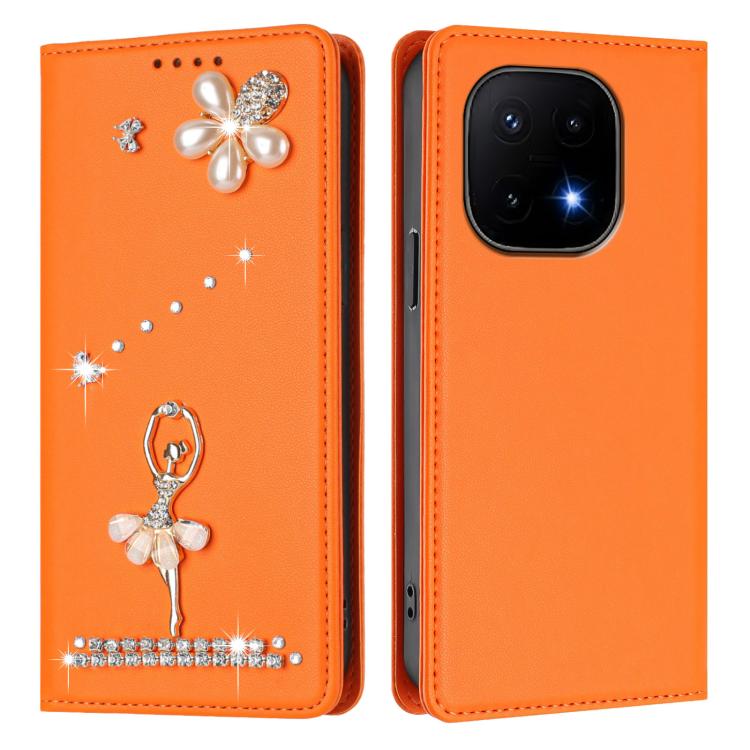 For vivo iQOO 15 Ballet Girl Diamond Studded RFID Vegan Leather Phone Case