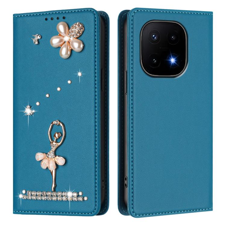 For vivo iQOO 15 Ballet Girl Diamond Studded RFID Vegan Leather Phone Case