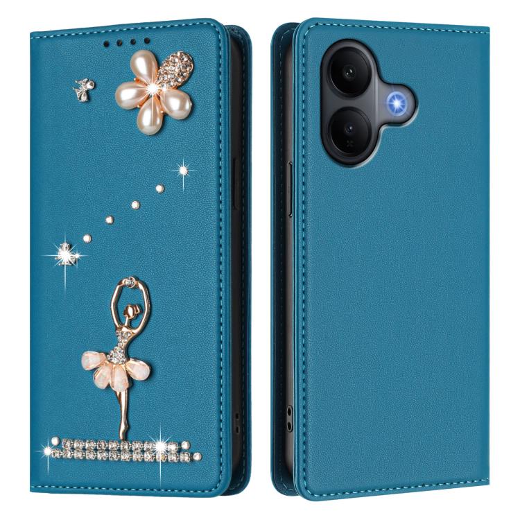 For vivo V60 Lite 5G Global Ballet Girl Diamond Studded RFID Vegan Leather Phone Case