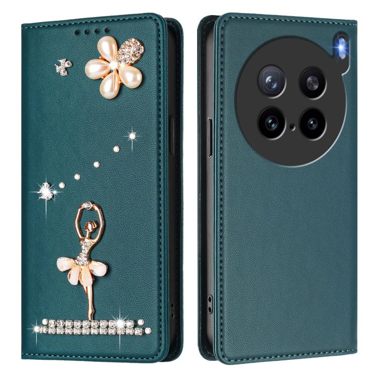 For vivo X200s Ballet Girl Diamond Studded RFID Vegan Leather Phone Case