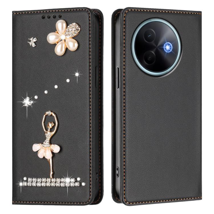 For vivo Y39 5G Global Ballet Girl Diamond Studded RFID Vegan Leather Phone Case
