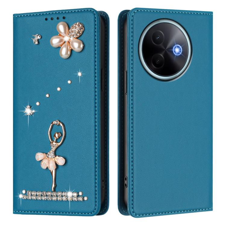 For vivo Y39 5G Global Ballet Girl Diamond Studded RFID Vegan Leather Phone Case