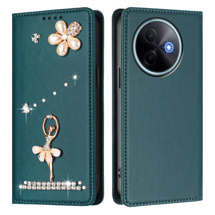 For vivo Y39 5G Global Ballet Girl Diamond Studded RFID Vegan Leather Phone Case