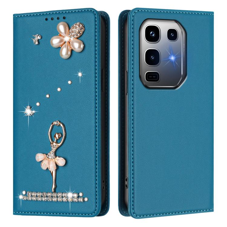 For Infinix Note 50 Pro+ Ballet Girl Diamond Studded RFID Vegan Leather Phone Case