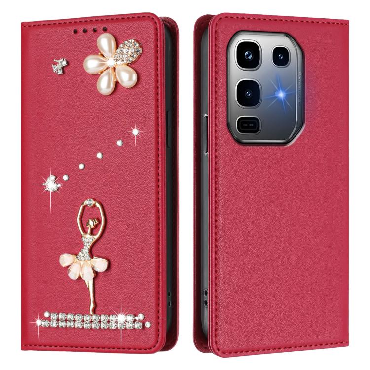 For Infinix Note 50 Pro+ Ballet Girl Diamond Studded RFID Vegan Leather Phone Case