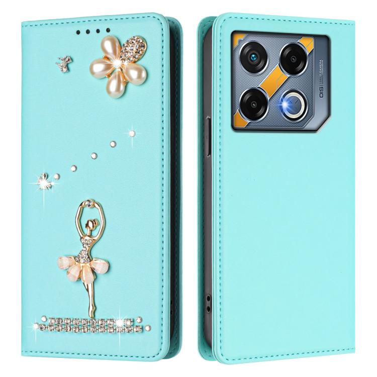 For Infinix GT 20 Pro Ballet Girl Diamond Studded RFID Vegan Leather Phone Case