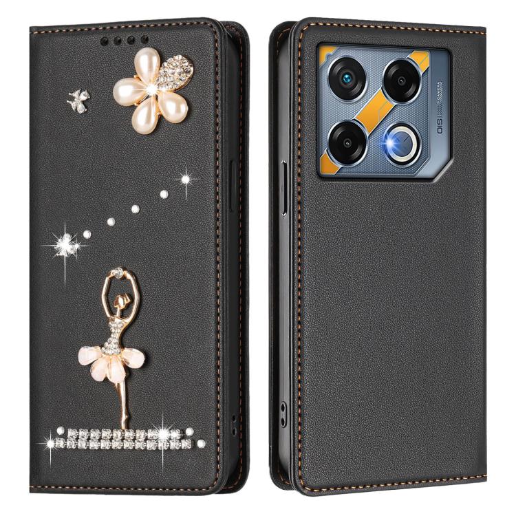 For Infinix GT 20 Pro Ballet Girl Diamond Studded RFID Vegan Leather Phone Case