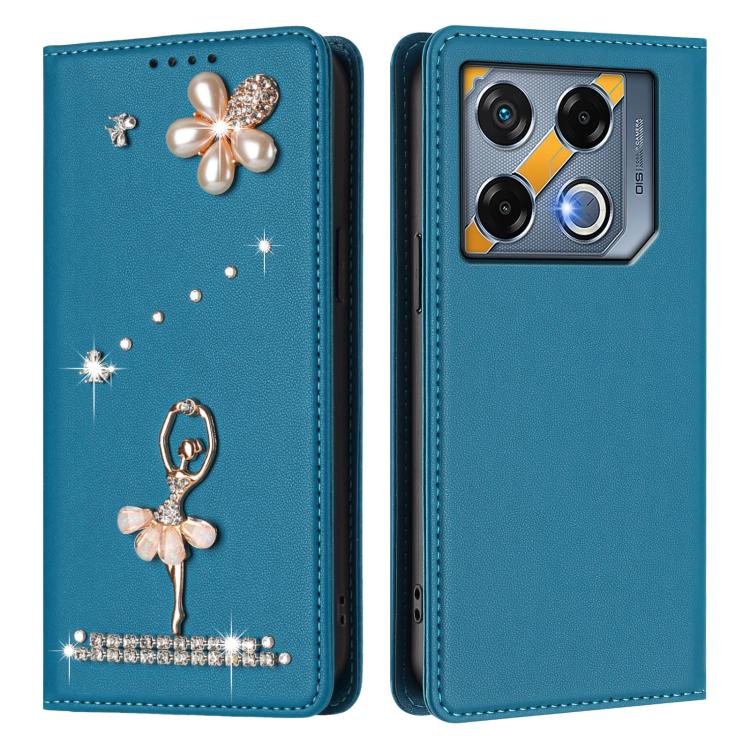 For Infinix GT 20 Pro Ballet Girl Diamond Studded RFID Vegan Leather Phone Case