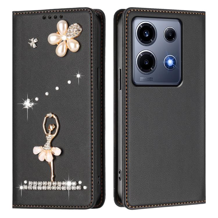 For Infinix Note 30 VIP Ballet Girl Diamond Studded RFID Vegan Leather Phone Case