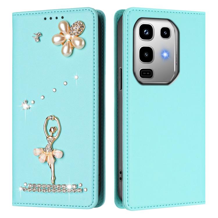 For Infinix Note 50 4G/Note 50 Pro 4G Ballet Girl Diamond Studded RFID Vegan Leather Phone Case