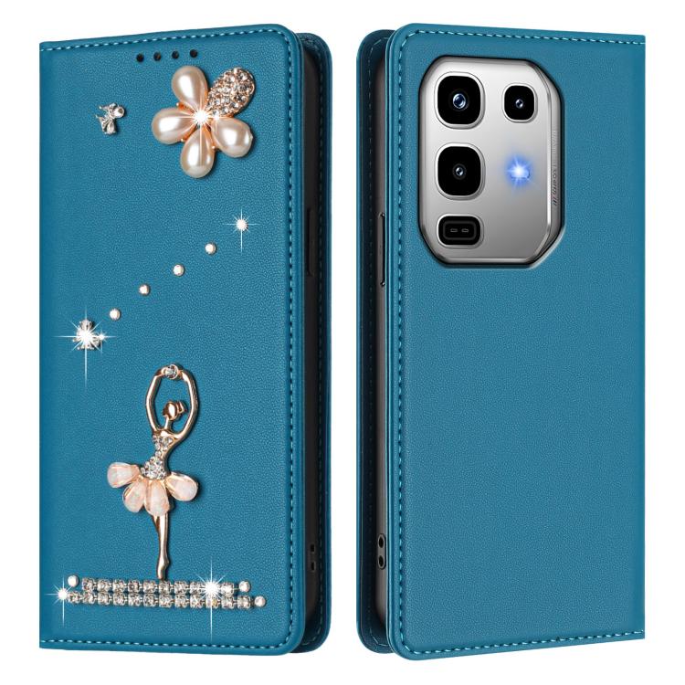For Infinix Note 50 4G/Note 50 Pro 4G Ballet Girl Diamond Studded RFID Vegan Leather Phone Case