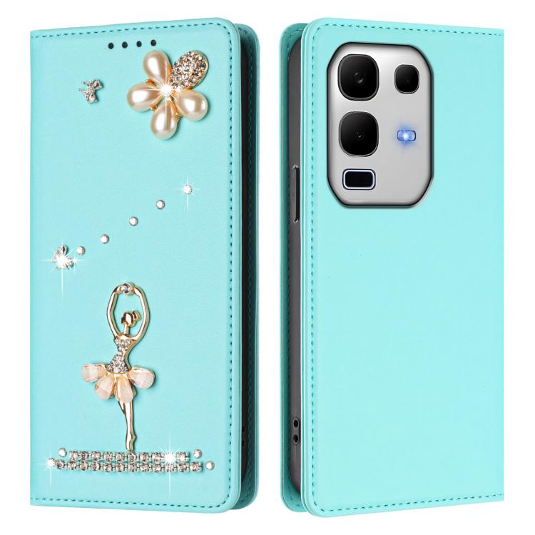 For Infinix Note 50S Ballet Girl Diamond Studded RFID Vegan Leather Phone Case