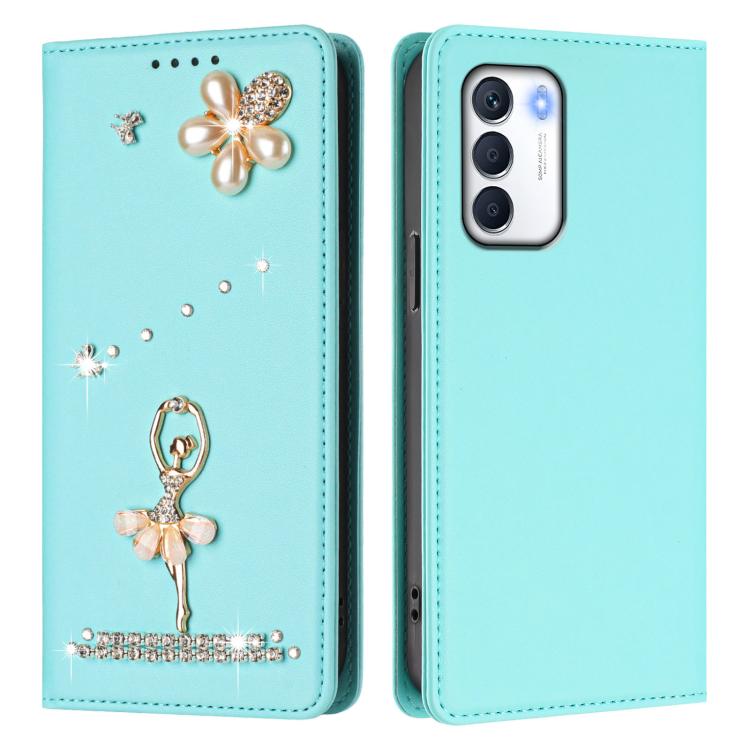 For Infinix Zero 5G 2023 Ballet Girl Diamond Studded RFID Vegan Leather Phone Case