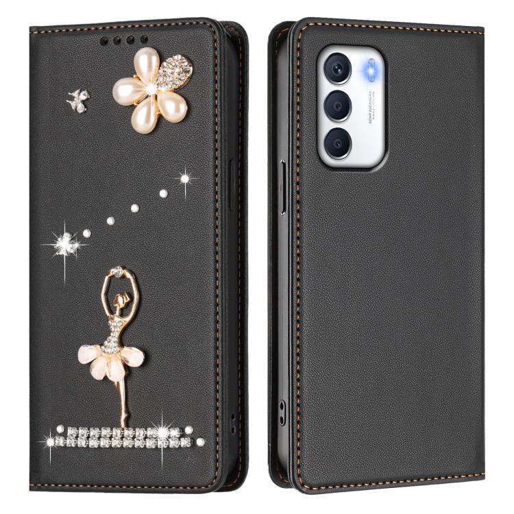 For Infinix Zero 5G 2023 Ballet Girl Diamond Studded RFID Vegan Leather Phone Case