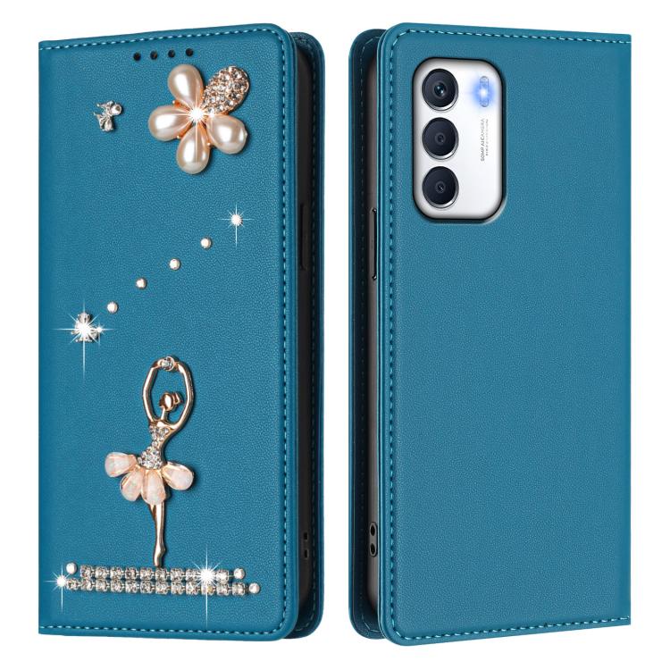 For Infinix Zero 5G 2023 Ballet Girl Diamond Studded RFID Vegan Leather Phone Case