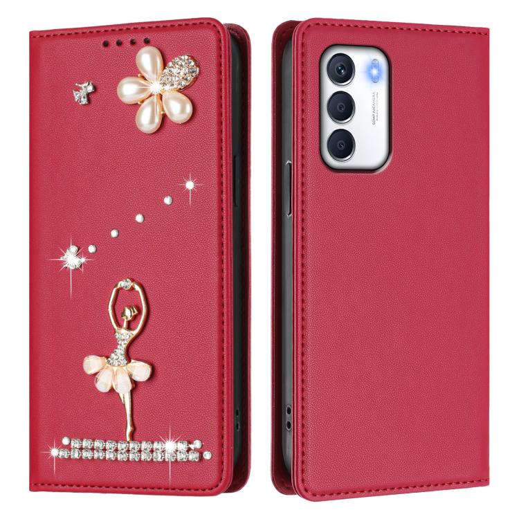 For Infinix Zero 5G 2023 Ballet Girl Diamond Studded RFID Vegan Leather Phone Case