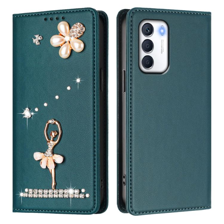 For Infinix Zero 5G 2023 Ballet Girl Diamond Studded RFID Vegan Leather Phone Case