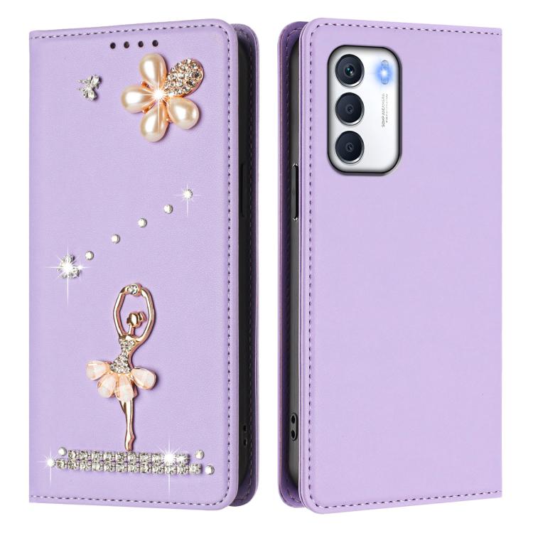 For Infinix Zero 5G 2023 Ballet Girl Diamond Studded RFID Vegan Leather Phone Case