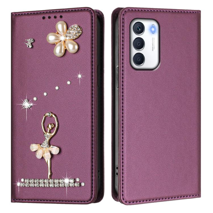 For Infinix Zero 5G 2023 Ballet Girl Diamond Studded RFID Vegan Leather Phone Case