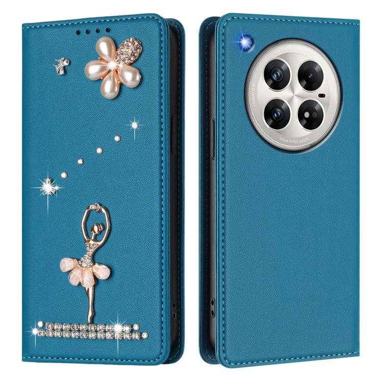 For Infinix Zero 40 4G / Zero 40 Ballet Girl Diamond Studded RFID Vegan Leather Phone Case