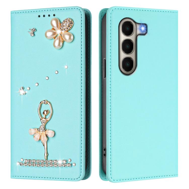 For itel A95 5G Ballet Girl Diamond Studded RFID Vegan Leather Phone Case