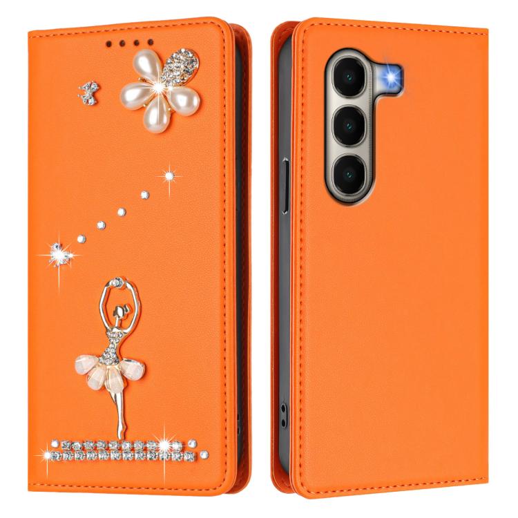 For itel A95 5G Ballet Girl Diamond Studded RFID Vegan Leather Phone Case