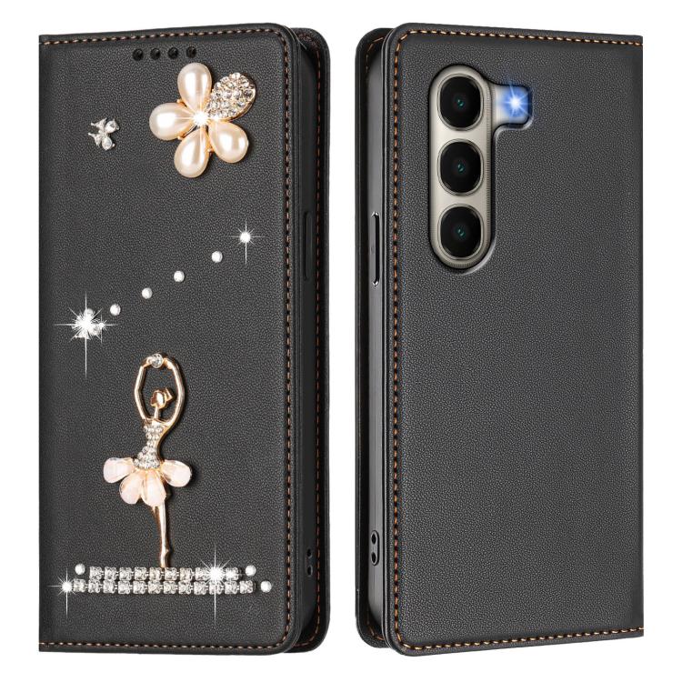 For itel A95 5G Ballet Girl Diamond Studded RFID Vegan Leather Phone Case