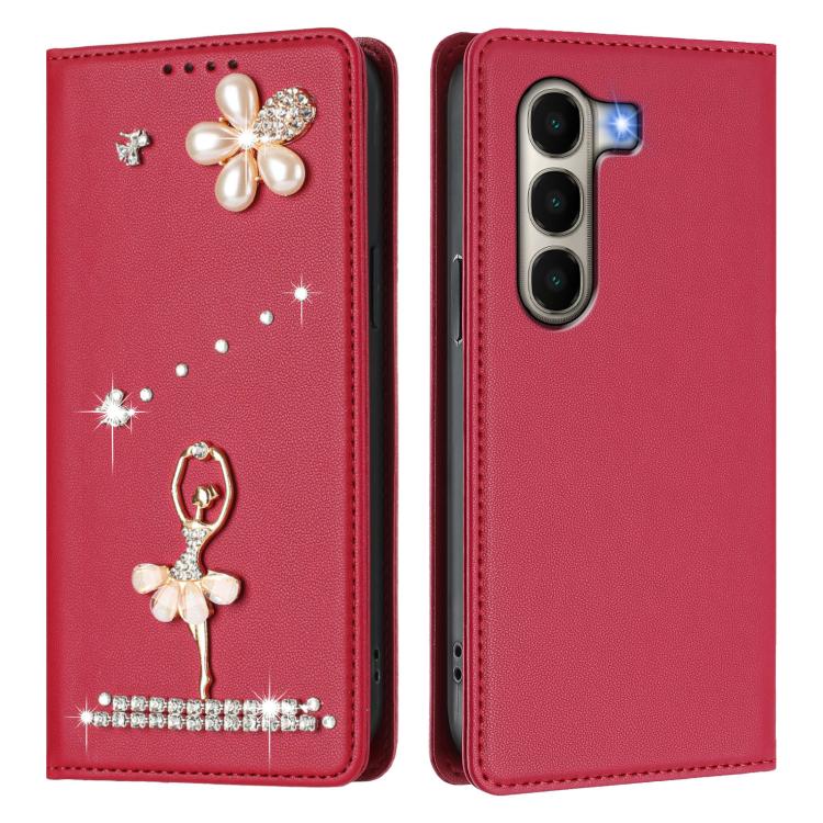 For itel A95 5G Ballet Girl Diamond Studded RFID Vegan Leather Phone Case