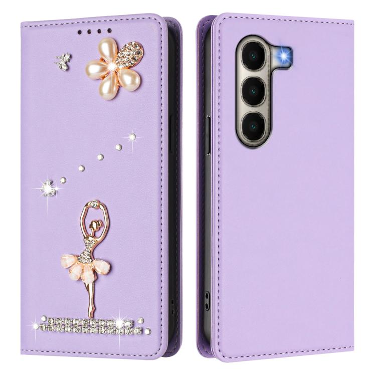 For itel A95 5G Ballet Girl Diamond Studded RFID Vegan Leather Phone Case