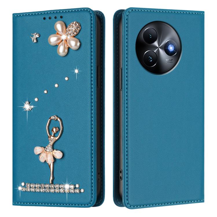 For itel S24 Ballet Girl Diamond Studded RFID Vegan Leather Phone Case