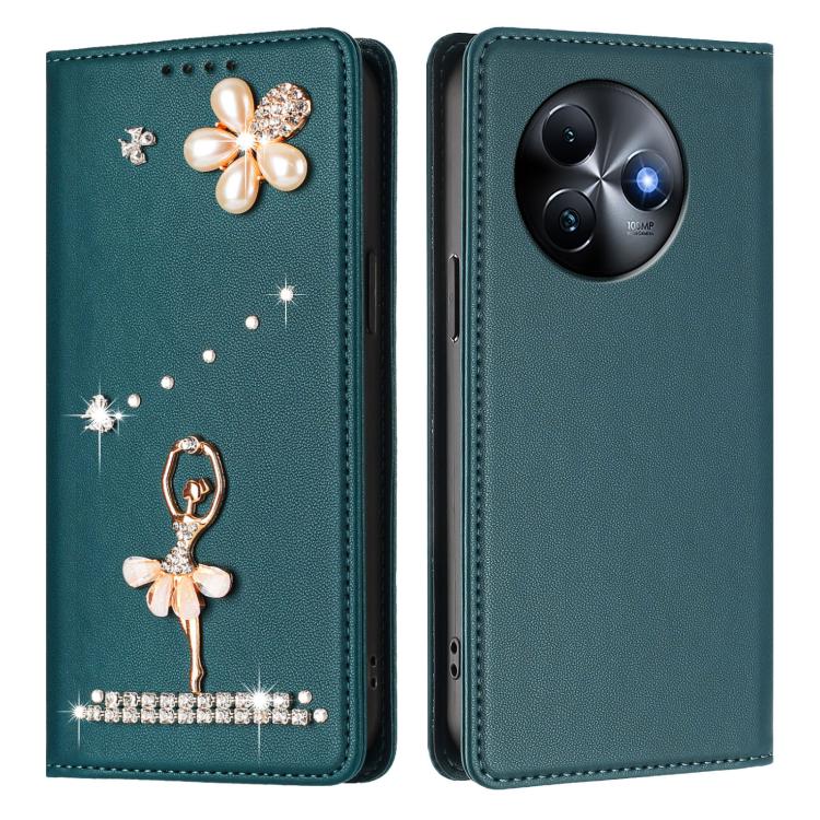 For itel S24 Ballet Girl Diamond Studded RFID Vegan Leather Phone Case