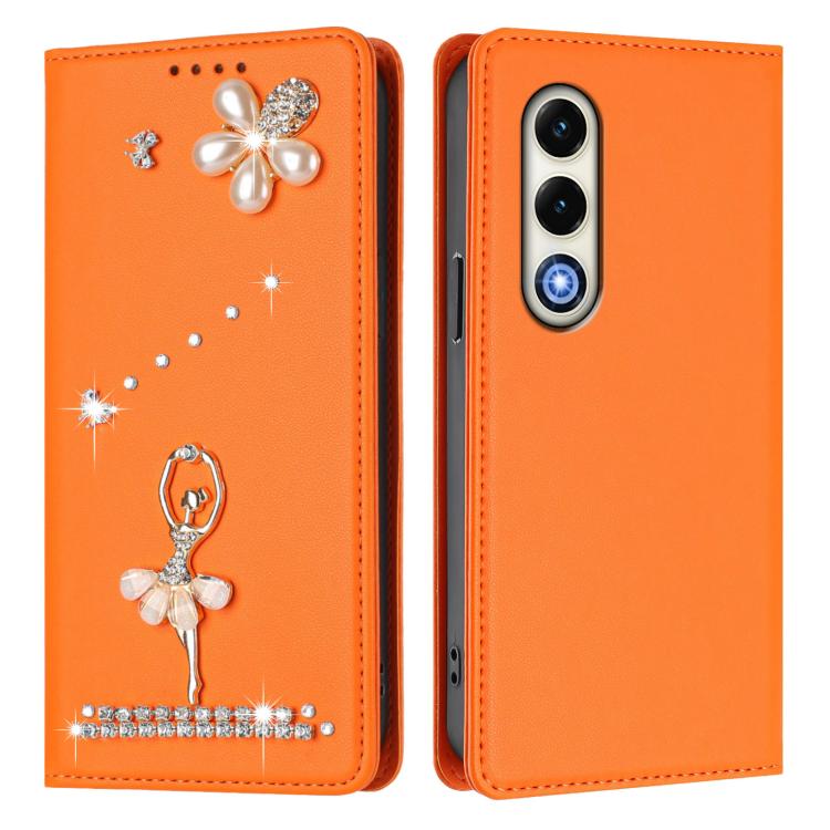 For itel S25 Ballet Girl Diamond Studded RFID Vegan Leather Phone Case
