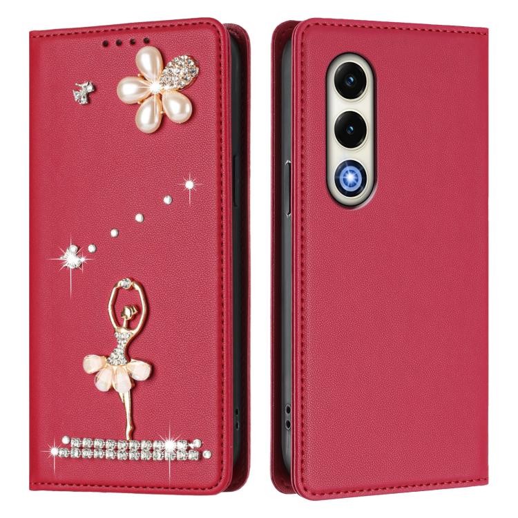 For itel S25 Ballet Girl Diamond Studded RFID Vegan Leather Phone Case