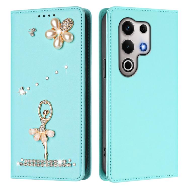 For itel S25 Ultra Ballet Girl Diamond Studded RFID Vegan Leather Phone Case