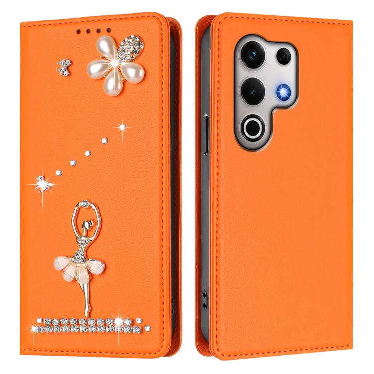 For itel S25 Ultra Ballet Girl Diamond Studded RFID Vegan Leather Phone Case